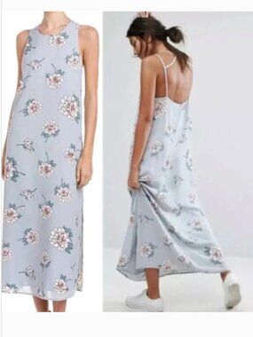 J.O.A. LA Floral Slip Dress Open Back Loose Fit Flowy Casual Size Medium NWT